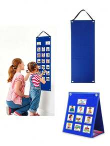 Wall-Mounted Time Management Felt Board, Visual Schedule Planner, Daily Planner, Hook And Loop Strips, Dual-Use Felt Board (Wall-Mounted Or Freestanding), Classroom Supplies, -Perfect For Back To School And Christmas Gifts - Multicolor - View 1