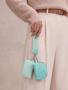 Mini Zip Around Wristlet Wallets For Women -KeyChain Wallet With Detachable Dual Pouch Wristlet -Key Chain Coin Purse Small Wallets - TF Blue - View 2