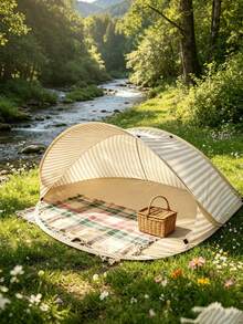 Lightweight Portable Quick Setup Beach Tent | 2-3 Person Automatic Pop-Up Beach Tent | Beach Essential | Breathable And Spacious | Great For Camping And Picnic | Outdoor Gardening Supplies | Suitable For Fishing And Hiking | Summer Outdoor Gear | Sunshade Canopy | Camping Tent | Automatic Pop-Up Tent | Party Tent, UV Protection Sunshade, Waterproof Instant Setup Tent, Suitable For Beach, Camping, Picnic, Fishing - Multicolor - View 6