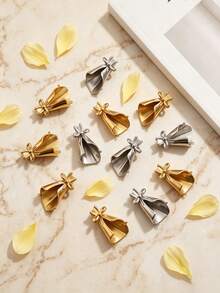1pc 304 Stainless Steel 18K Gold Plated Double Ring Basket & Butterfly Shaped Connector Pendant, DIY Jewelry Making Accessory - Bouquet - View 2
