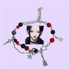 Nana Hachi And Nana Osaki Couple Bracelet - Kawaii Couple And Friendship Bracelet With Beads And Charm. - 粉紅色和紅色 - 查看 4