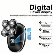 CGECGE Electric Shaver, Electric Bald Head Shaver, Rotary Shaver, IPX6 Waterproof, Wet And Dry Use, Easy To Clean, Contour To The Face, Floating Head, Screen Display, Type-C Charging, Underarm, Leg, Arm, Body Hair Removal Tool, Holiday Gift. - 黑色套裝 - 查看 3