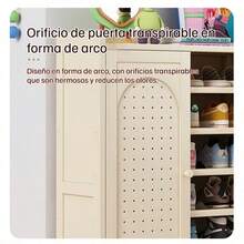 Mueble Zapatero Gran Capacidad Para Recibidor Con 4 Puertas 7 Niveles - Blanco - Ver 9