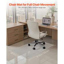 Chair Mat, 30 X 48-Inch Transparent Office Chair Mat For Hard Floors, Floor Protector For Rolling Chairs, Non-Slip & Easy To Clean, Smooth Glide Under Desk Rug For Home Office (Rectangular) - 30 X 48-inch - View 2