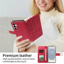 1pc Flip Cover Wallet Phone Case With Card Slot, Artificial Leather, Compatible With Apple 17 Pro Max, A56, Note 15 (Global Version, Not Local Version), Minimalist Fashion Protective Shell - Burgundy - View 6