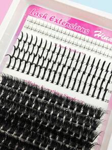 232Pcs 3 Styles Cartoon Eyelash Clusters Pointed Tip + Lower Lashes Natural Makeup Effects Mixed Length Eye Thick False Eyelashes Reusable Individual Segment Lashes Lightweight & Soft Suitable Lash Extension At Home - D - View 4