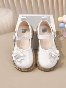 Girls' Princess Shoes, New Spring/Summer/Autumn Style, Fashionable And Elegant, Soft Sole Performance Shoes For Little Girls, Student Shoes For Spring And Autumn - White - View 1