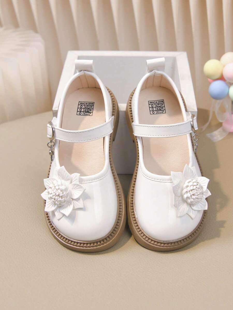 Girls' Princess Shoes, New Spring/Summer/Autumn Style, Fashionable And Elegant, Soft Sole Performance Shoes For Little Girls, Student Shoes For Spring And Autumn - White - View 1