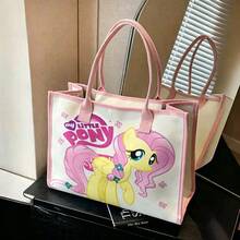 Miniso Beige Base Fluttershy Character Canvas Tote Bag For Daily Use & Shopping - Pink - View 4