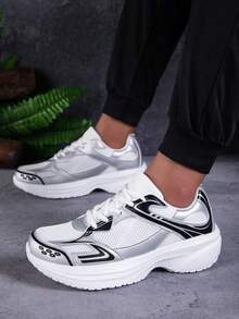 Men's Wide Toe Box Wide Footbed Loose Fit Athletic Shoes, Plus Size 46, Lightweight Soft Sole Travel Shoes, Comfortable Running Shoes For Wide Feet And High Instep - Multicolor - View 1