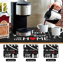 1pc Dish Drying Mat, Coffee Machine Mat, Polyester Fiber Absorbent Mat, Blackboard Style Design, Printed With Kitchen Theme Slogan And Utensils, Heart Pattern, Durable And Highly Absorbent, Suitable For Dining Table, Cafe And Other Scenes, Multi-Purpose Drainage Mat, Home Gift, Tabletop Decor - XYLSD-508 - View 10