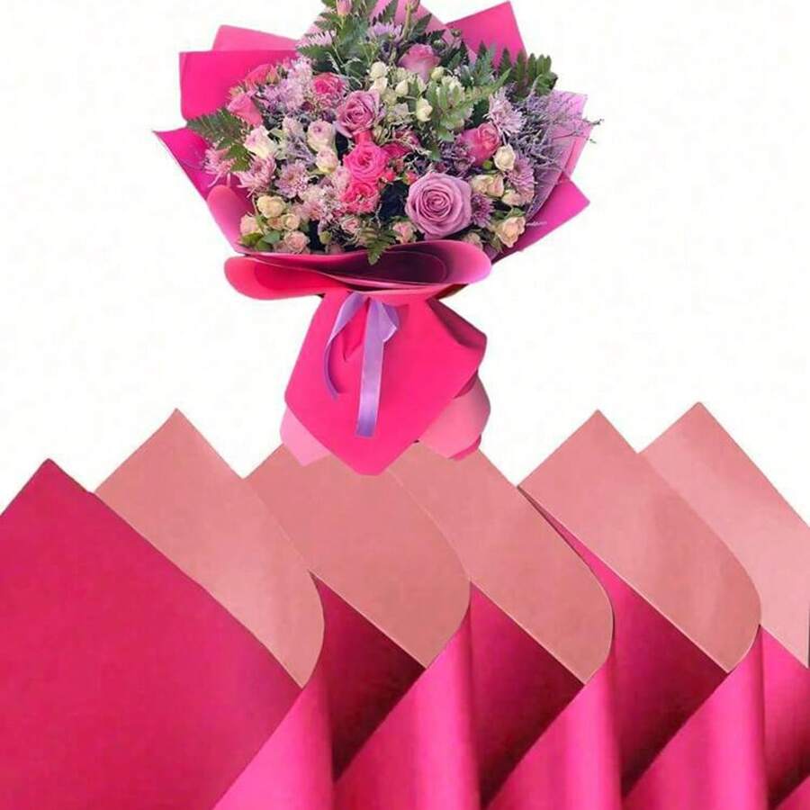 Papel de regalo para envolver flores frescas, papel decorativo para envolver ramos, adecuado para regalos de vacaciones, cumpleaños y aniversarios - multicolor - Ver 1