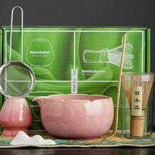 Bộ ấm trà xanh Matcha Nhật Bản 1 cái/4 cái/7 cái, bát đựng trà xanh Matcha, chổi đánh trà Matcha, muỗng múc trà Matcha, cọ trà Matcha - Nhiều màu - Xem 19