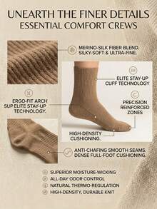 5 Pairs Solid Coffee Brown Mid-Calf Socks, Unisex, Breathable Polyester Mid-Calf Socks, Anti-Sweat Anti-Odor Casual Socks - Multicolor - View 3