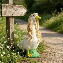 Porch Goose Wigs Accessories Cute Braid Curly Hair With Clip For 23 Inch Lawn Goose Statue Clothes Decoration - Multicolor - View 1
