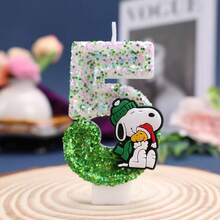 Number Birthday Candles 0-9, Green Glitter Cake Topper, Cute Cartoon Decorative Candles, Birthday Party Supplies, Children And Adult Anniversary Celebration Decoration - 1pc - View 8