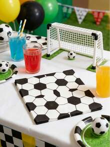80 pièces Ensemble de vaisselle jetable pour fête de football avec assiettes, serviettes, gobelets en papier, décorations de fête pour fête d'anniversaire, fêtes de tailgate, barbecue, pique-nique, camping, rassemblement et événements, fournitures parfaites pour fête à thème sportif, décorations d'anniversaire - A - Voir 6