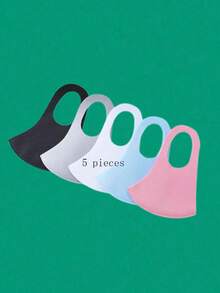 20/10/5/1 pieza Máscara facial de punto unisex para adultos, máscara de protección solar de seda de hielo, lavable y reutilizable, adecuada para el uso diario - Multicolor - Ver 14