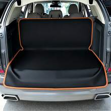 狗狗汽車後車廂保護墊，防水汽車座椅套，通用型狗狗保護墊，耐用防刮防水寵物用品，適用於豪華車、家用轎車、SUV、皮卡和卡車寵物腳墊保護 - 黑色 - 查看 8