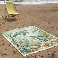 1pc Turtle Pattern Beach Mat, Extra Large Beach Mat, Lightweight And Durable. Perfect For Travel, Camping And Picnic. Adult Extra Large Size. Perfect For Beach And Outdoor Adventures - Style8 - View 9