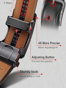 Men Belt Leather Ratchet Belt - Customizable Fit, Effortless Style (35mm) - Black - View 6