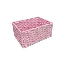 1pc Woven Storage Baskets, Stackable Rope Storage Bins, Multi-Size Organizer Boxes For Living Room Bedroom Bathroom, Home Office Desk Organizer, Boho Decorative Baskets For Cosmetics/Toys/Clothes, Ideal For Mothers Day Housewarming Gift - Pink - View 12