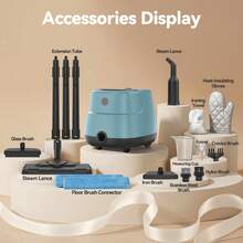 Handheld Steam Cleaner, 2500W High-Temperature Pressurized Steam Cleaner, 1L (33.8 OZ) Tank & 13-In-1 Accessories, Safety Lock Steamer, Steam Cleaning Machine For Home, Furniture, Kitchen, Grout, Floor, Tile, Car, Blue - US A Type Plug(110-127V) - View 10