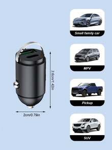 XF.Meraki 120W Mini 拉環式車充 – PD/QC 快充，Type-C，便攜合金適配器；小巧便攜，汽車配件，情人節禮物，聖誕禮物 - 120W快充 - View 8
