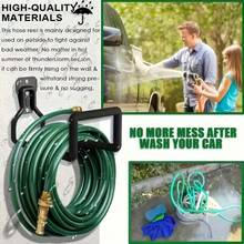 1pc Black Rigid Water Pipe Storage Rack, Sturdy Load-Bearing Easy Installation, Weather-Resistant Durable For Outdoor Use, Organizes Watering Hose And Gardening Tools, Dual-Use For Yard And Balcony Landscaping, Practical Accessory For Plant Lovers - Black - View 4