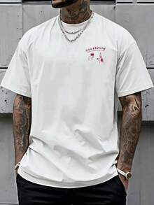 Herren T-Shirt 180g 100% Baumwolle, atmungsaktiver Rundhalsausschnitt, Hundemotiv Druck vorne und hinten, sommerliches waschbares T-Shirt für Freizeit und Alltag - Weiss - Übersicht 1