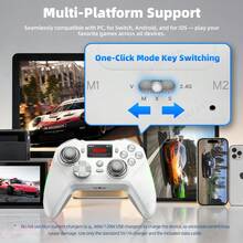 Kontroler Game Nirkabel G8 dengan Layar Pintar, Joystick Efek Hall, Ketegangan yang Dapat Diatur 30-90gf, Pemicu Mode Ganda, Tombol Makro, Turbo, Getaran Ganda, Sensor Gerak 6-Axis, Gamepad 2.4G/Berkabel/Bluetooth, Kompatibel dengan PC, Switch, Android, dan iOS - View 8