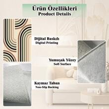 Digitally Printed Non-Slip Washable Runner And Area Rug Living Room Carpet, Modern Design | Modern, Scandinavian, Bohemian And Classic Styles | 100% Polyester - Multicolor - View 9