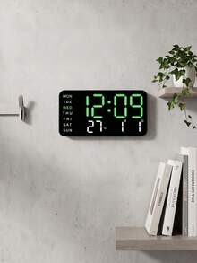A Stylish And Elegant LED Digital Alarm Clock With Subtle Lighting. Features Include Temperature, Date, And Day Of The Week Display. Ideal For Home Decor And Desk Aesthetics. Powered By Both USB And 3*AAA Batteries (Not Included). - Upgraded Version - View 3