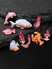 2件組海洋世界美甲雕刻矽膠模具 海洋生物魚類海馬海星珊瑚美甲模板 夏季水下美甲設計印花板 DIY美甲工具 - 無色 - 查看 8