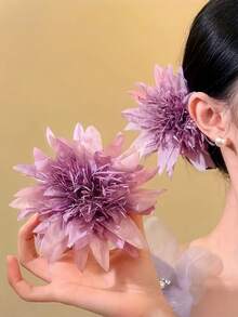 1pc Women New Style Fashion Purple Sea Anemone Hairpin, Beach-Style Side-Part Hair Clip Headpiece Accessory For Hair Decoration,Clips For Hair - Multicolor - View 2
