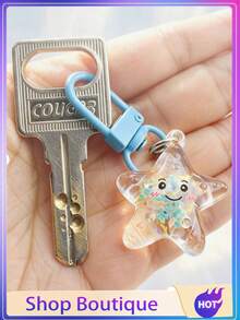 This Cute Cartoon Glow-In-The-Dark Starfish Keychain Is A Sweet Gift For Friends Or Loved Ones. Featuring A Glow-In-The-Dark Animal Pendant, It's An Ideal Birthday Gift, Holiday Decoration, And Also Perfect For Decorating Bags And Keys. - View 8