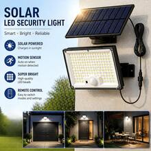 172 LED Solar Outdoor Light With Motion Sensor And Remote Control - 3 Modes (Day/Night/Off), 5.0m Wireless Solar Floodlight, Solar Outdoor Lighting, Wall Light, Widely Applicable For Yard, Street And Garden - 1pc - View 5