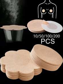 10/50/100/200 Pcs Disposable Strapless Self-Adhesive Breast Lift Nipple Covers, Women's Underwear & Accessories - Multicolor - View 1
