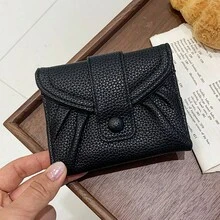 百褶純色迷你零錢包 極簡高級多卡槽卡夾錢包 收納小包 - 彩色 - 查看 8