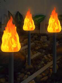 2/4 Stücke Solar-Fackel-Leuchten mit flackernden Flammen, IP44 wasserdichte Outdoor-LED-Tiki-Fackeln, Dämmerung bis Morgendämmerung Auto An/Aus Bodenstecker Tanzende Flammenlampe, Landschafts-Dekorationsbeleuchtung für Garten, Hof, Terrasse, Weg, Rasen, Camping und Party-Dekoration - warmes Licht - Übersicht 8