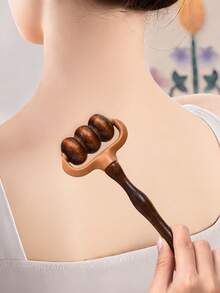 1pc/3pcs Wooden Massage Roller, Portable Manual Massage Tool For Neck, Shoulder, Waist, Head, Legs, Arms, Back And Body, Massage Handheld Massage Stick - View 2