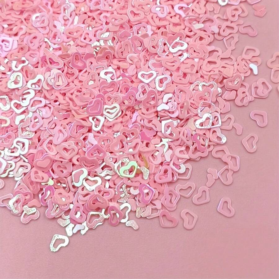 About2000pcs 3 X 4Mm Diy Hollow Heart Sequins Glitter Flakes Hollow-Out Love Shape Paillette Ultrathin DIY Decor Party Gift - Multicolor - View 1