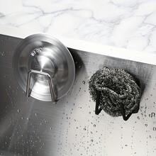 1pc Stainless Steel Sink Sponge Holder - Self-Adhesive No-Drill Kitchen Storage, Rust-Proof Suction Cup Installation, Suitable For Sponges And Rags, Durable Metal Design, Ergonomic Handle, Space-Saving Countertop, Dish Drying Rack - View 10