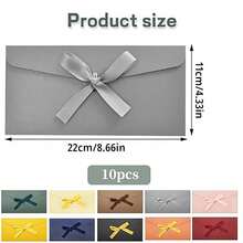 20pcs Colorful Envelopes, Creative Premium European Style Envelopes With Bow, Thickened Pearl Paper, Long Envelopes - Regular Model - View 2