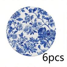Multi-Size Available, Chinese Blue And White Peony Round Placemats In 2 Patterns. Wrinkle-Resistant, Machine Washable. Vintage Oriental Style Fit Daily Dinners, Tea Parties And Premium Gifts. - Multicolor - View 17