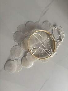 1-Piece Natural Shell Wind Chime Art Bohemian-Style Hanging Dreamcatcher Room Decoration Gift With Zen Charm And Soft Tones - White - View 3