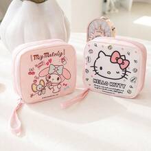 1個 Sanrio 官方 Hello Kitty 可愛衛生棉收納袋，經期用品收納包，學生便攜式口紅零錢包，迷你款，返校季 - 彩色 - 查看 6