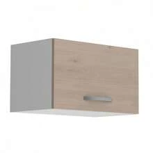 Miroytengo Pack de muebles cocina Eko Blanco Mate y Roble Jackson módulos fregadero campana horno, 4 módulos superiores con estante puerta, módulo inferior cajón puerta, hueco horno, módulo fregadero 2 puertas - Multicolor - Ver 6