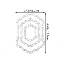 1pc Basic Geometric Frame Metal Carbon Steel Cutting Dies For DIY Embossing And Cutting, Suitable For Scrapbooking, Card Making, Photo Albums And Craft Decoration - C-Silver - View 16
