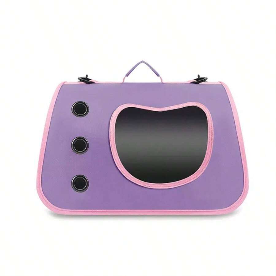 Pet Carrier With Window For Cats And Small Dogs, Breathable, Wide Handles, Ideal For Walks - Red Violet - View 1